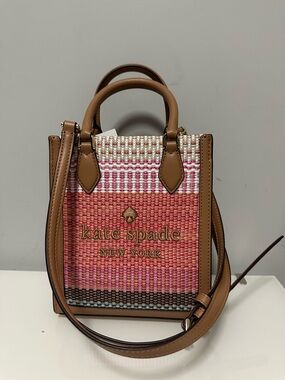 Kate Spade Pink & Tan Woven Mini Tote